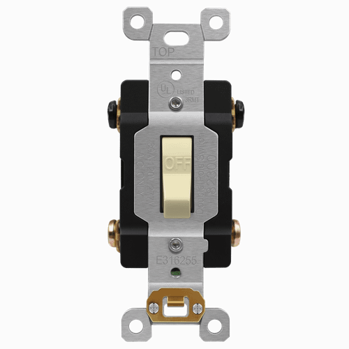 82300-I - 30A Double Pole Toggle Switch 240VAC Ivory - Enerlites