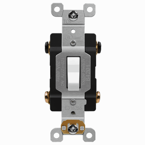 84201A-W - Antimicrobial 20A 4-Way Toggle Wall Switch 120-277V White - Enerlites