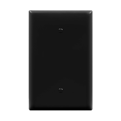 8801O-BK - Oversize 1-Gang Jumbo Blank Wall Plate Black Polycarbonate - Enerlites