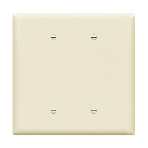 8802O-LA - Oversized 2-Gang Blank Wall Plate Light Almond Thermoplastic - Enerlites