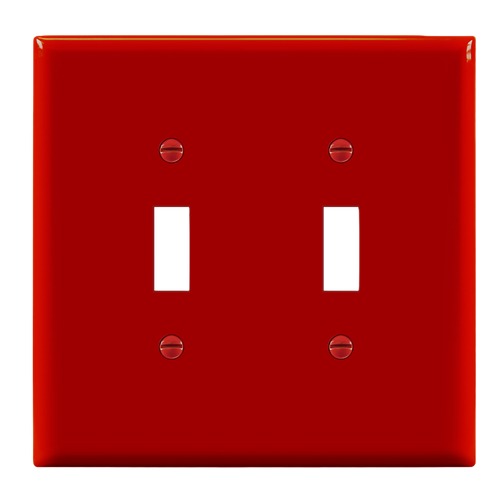 8812M-R - Mid-Size Duplex Wall Plate 1-Gang Red Thermoplastic - Enerlites