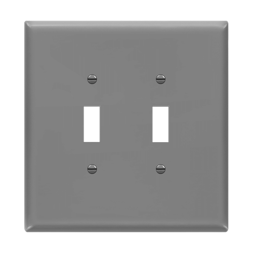 8812O-GY - Oversized 2-Gang Toggle Wall Plate Gray - Enerlites
