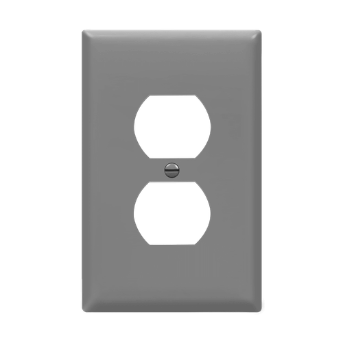 8821M-GY - Mid-Size 1-Gang Duplex Wall Plate Gray Unbreakable - Enerlites