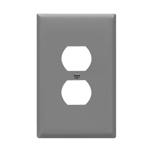 8821O-GY - Oversize 1-Gang Duplex Wall Plate Gray Polycarbonate - Enerlites