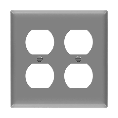 8822M-GY - Mid-Size 2-Gang Duplex Wall Plate Gray - Enerlites