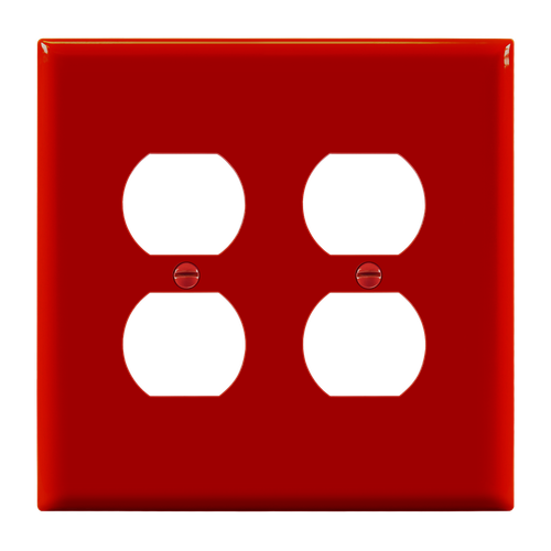 8822M-R - Mid-Size 2-Gang Duplex Receptacle Wall Plate Red - Enerlites