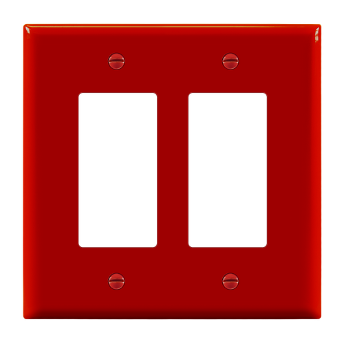 8832M-R - Mid-Size 2-Gang Decorator/GFCI Red Wall Plate - Enerlites