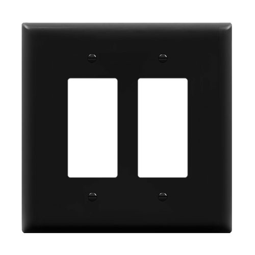 8832O-BK - Oversized 2-Gang Decora/GFCI Wall Plate Black - Enerlites