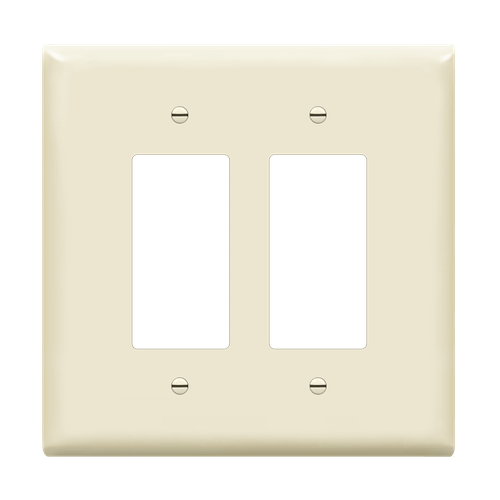 8832O-LA - Over-Size 2-Gang Decorator/GFCI Wall Plate Light Almond - Enerlites