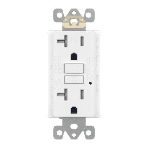 GFTRG20-W - 20A Tamper-Resistant Self-Testing GFCI Receptacle 125V White - Enerlites