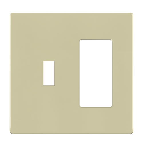 SI881131-I - 2-Gang Screwless Toggle/Decorator Wall Plate Ivory - Enerlites