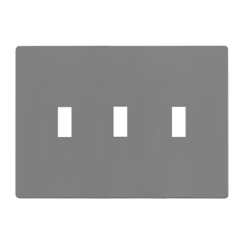 SI8813-GY - Screwless 3-Gang Triple Toggle Wall Plate Gray - Enerlites