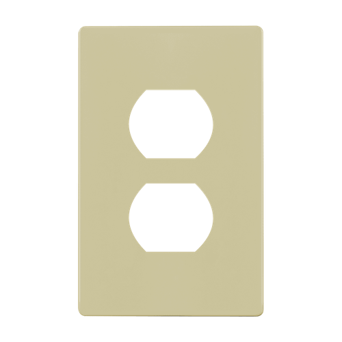 SI8821-I - Screwless 1-Gang Duplex Receptacle Wall Plate Ivory - Enerlites