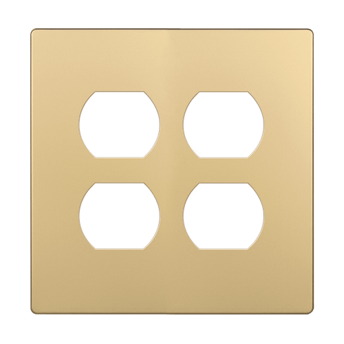 SI8822-GD - Screwless 2-Gang Duplex Wall Plate Gold Finish - Enerlites