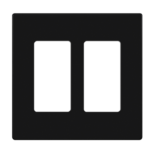 SI8832M-BK - Mid-Size Screwless 2-Gang Decorator/GFCI Wall Plate Black - Enerlites