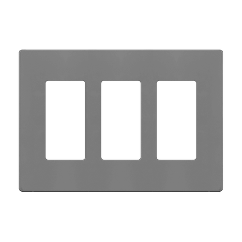 SI8833-GY - 3-Gang Screwless Decorator/GFCI Wall Plate Gray - Enerlites