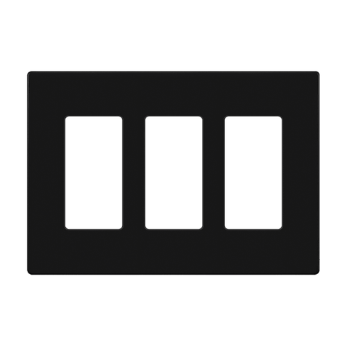 SI8833M-BK - Mid-Size Screwless 3-Gang Decorator/GFCI Wall Plate Black - Enerlites