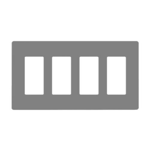 SI8834M-GY - Mid-Size Screwless 4-Gang Decorator Wall Plate Gray - Enerlites