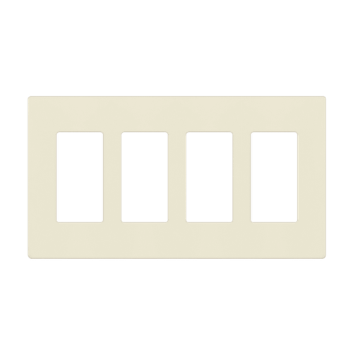 SI8834M-LA - Mid-Size Screwless 4-Gang Decorator/GFCI Wall Plate Light Almond - Enerlites