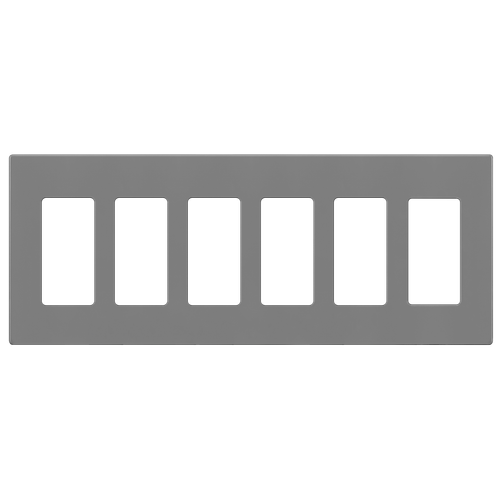 SI8836-GY - 6-Gang Screwless Wall Plate Gray - Enerlites