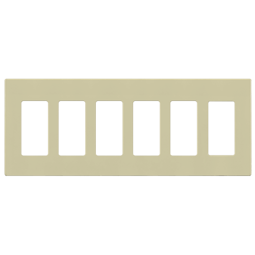 SI8836-I - Screwless 6-Gang Decorator/GFCI Wall Plate Ivory - Enerlites