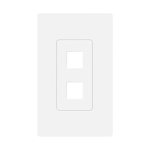 SI8872-W - 1-Gang Screwless 2-Port Keystone Wall Plate White - Enerlites