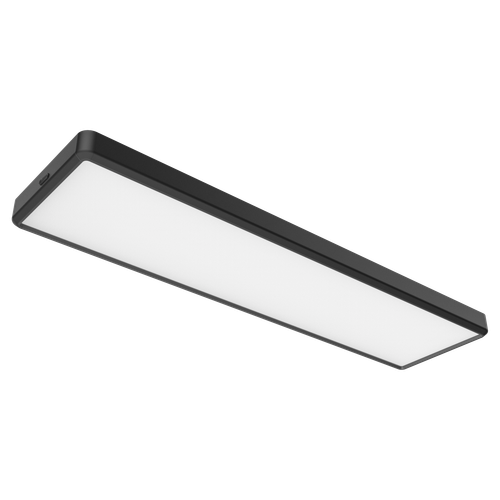 RDLFM-12-8CP3-SV-TD-BL​ - Runden Linear Flush Mount 1’W, 120V, 4500lm, 3CCT (3000/4000/5000K) Triac, Black Finish​