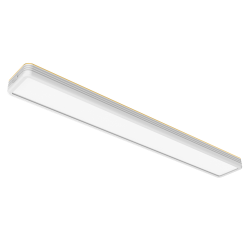 WNLFM-06-8CP3NL-SV-TD-WH​ - Wellen Linear Flush Mount 6”W, 120V, 3200lm, 3CCT (3000/4000/5000K), Triac dim, Nightlight, White Finish​
