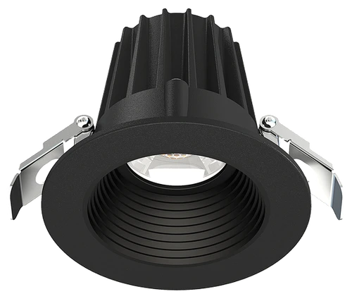 JXL-COB02-R09W-5CCT-BK-2RR-BF-BK - 2" 9W 5CCT Recessed Downlight Black Baffle - Lotus LED