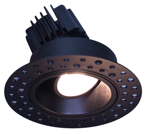 LRG3-5CCT-HO-IT-BK - 3" Trimless 11W 5CCT Round Gimbal Downlight Black - Lotus LED