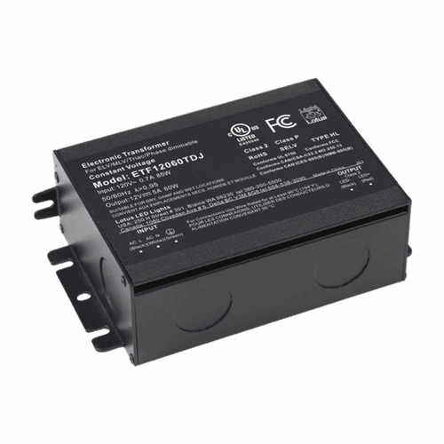 ETF12060TDJ - 12V 60W Electronic Transformer in Junction Box Triac Dimmable - Lotus LED