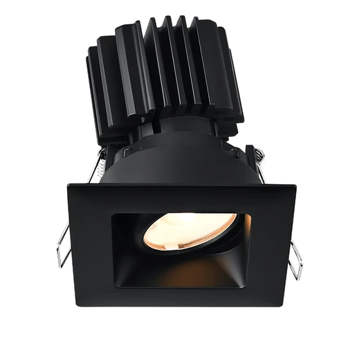 L3G-SRW-BK-RF60-3K95 - 3" Gimbal Square Recessed LED Black Trim - Lotus LED