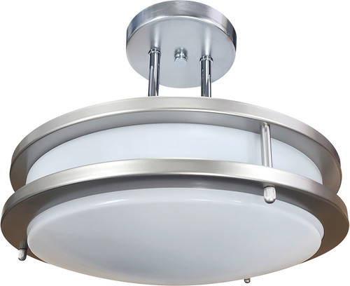 4341-2BN - 12in Semi-Flush Round 16W 3000K LED Ceiling Mount - RP Lighting + Fans