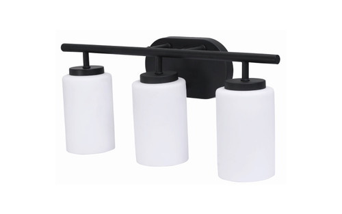 4918MBK-3 - 3-Light E26 A19 Vanity Light Matte Black No Lamps - RP Lighting + Fans