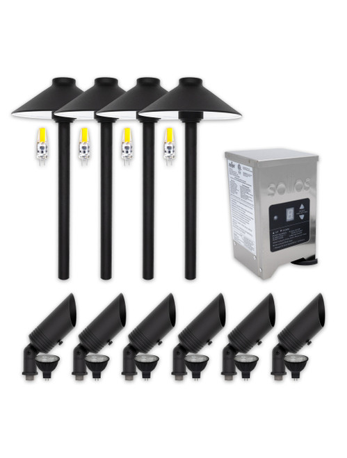 SSP-1-TB - Simple Pack Landscape Lighting Kit Textured Black - Sollos