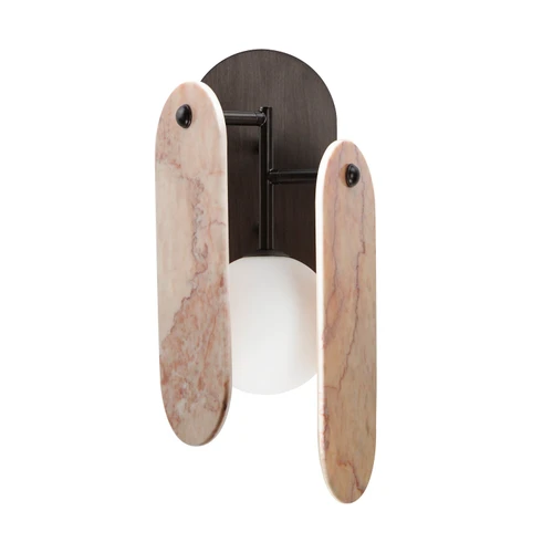 SM24810RJBBZ - Megalith Rose Jade 7" LED Wall Sconce Brushed Bronze - Studio M