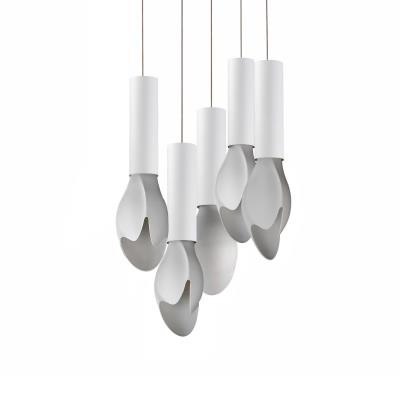 SM30145WTWT - Burgeon LED Multi-Light Pendant White 19.75in - Studio M