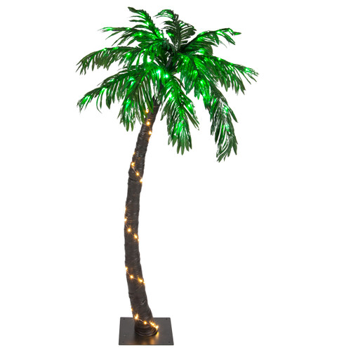 WGC-80752 - 5' LED Curved Palm Tree, 104 Lights - Wintergreen Corporation