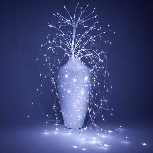WGC-81740 - 54" Cool White LED White Lighted Willow Falling Branches, 5V, Fairy Lights, 360 Lights - Wintergreen Corporation