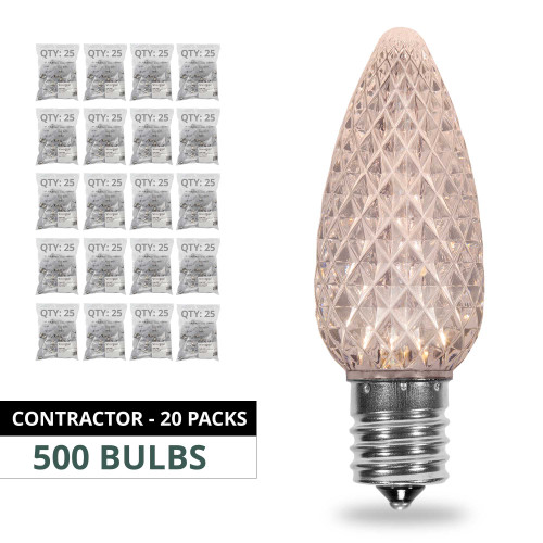 WGC-82958 - C9 Warm White LED Light Bulbs, E17 Base, Contractor Pack, 500-Pack - Wintergreen Corporation