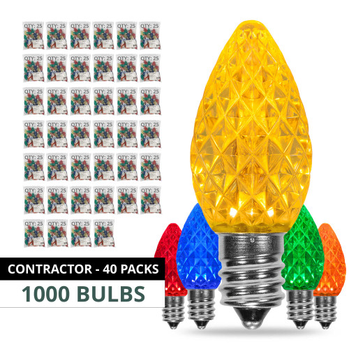WGC-82970 - C7 Multicolor LED Bulbs, Contractor Pack, 1000-Pack - Wintergreen Corporation