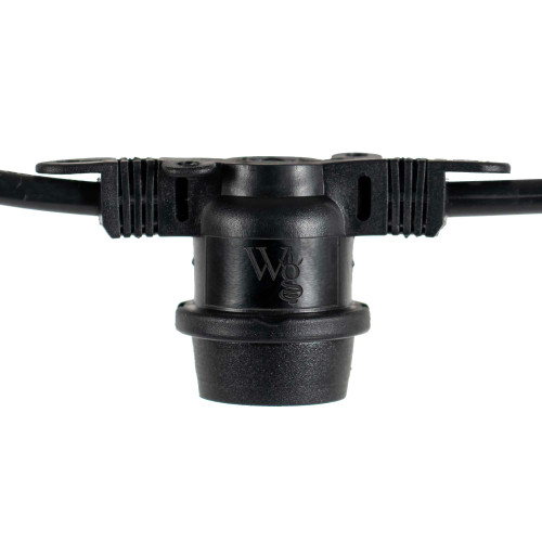 WGC-83275 - E26 Medium Light Patio Stringer, 10 Amp SJTW, 15', Black Wire, 18" Spacing - Wintergreen Corporation