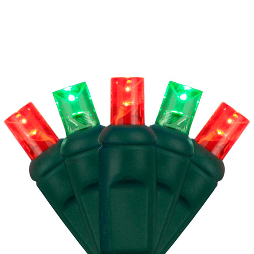 WGC-83913 - 5mm Green/Red LED Christmas Lights, 70 Lights, 24', Green Wire, 4" Spacing - Wintergreen Corporation