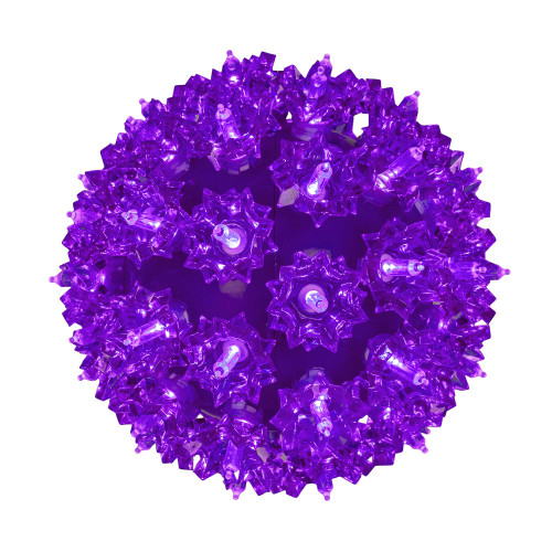 WGC-84312 - 6" T5 Purple LED Starlight Sphere, 50 Lights, Green Wire - Wintergreen Corporation