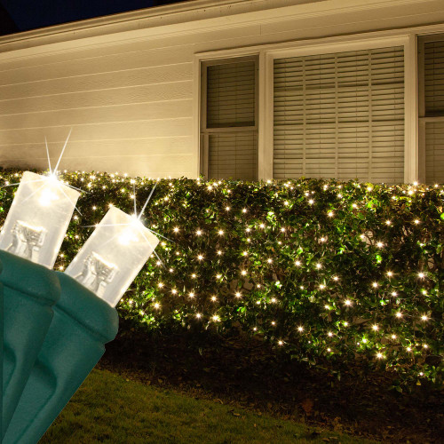 WGC-85470 - 4'x6' 5mm Warm White LED Twinkle Christmas Net Lights, 100 Lights, Green Wire - Wintergreen Corporation