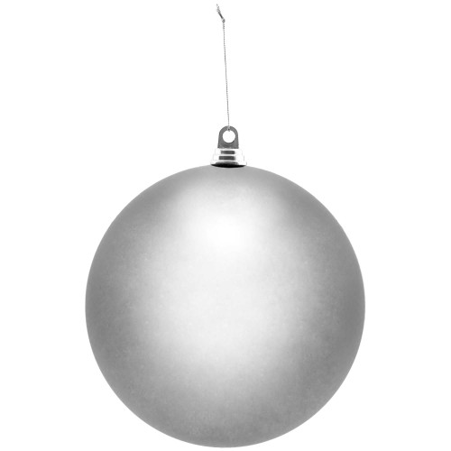 WGC-85838 - 10" Silver Commercial Shatterproof Ornament, Matte Finish, 6-Pack - Red Sleigh