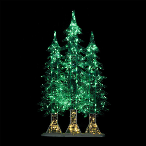 WGC-86106 - 7' 3mm White/Green LED Christmas Trees, Set of 3, 630 Lights - Wintergreen Corporation