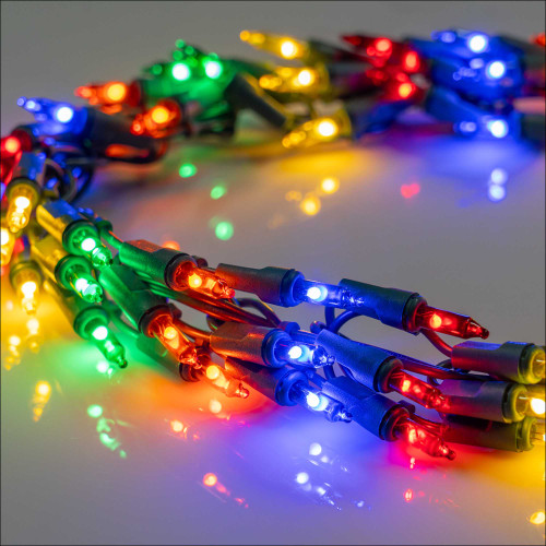 WGC-87396 - 9' Multicolor LED Garland Lights, 300 Lights, Green Wire - Wintergreen Corporation