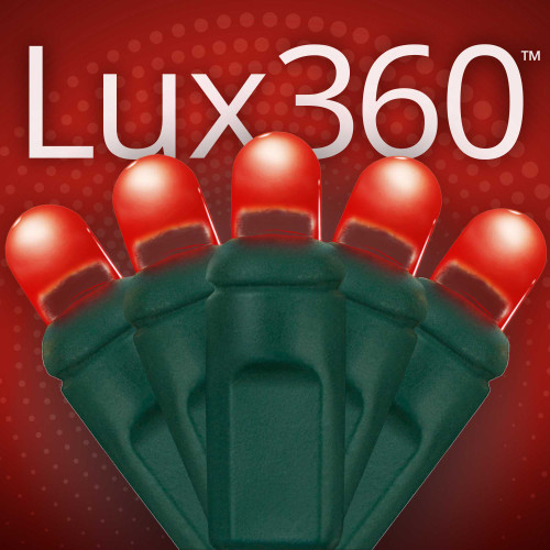 WGC-88381 - D5 Red LED Christmas Lights, 70 Lights, 24', Green Wire, 4" Spacing - Wintergreen Corporation