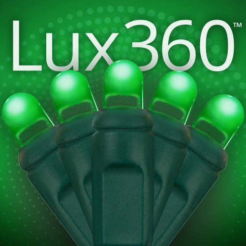 WGC-88385 - D5 Green LED Christmas Lights, 70 Lights, 24', Green Wire, 4" Spacing - Wintergreen Corporation